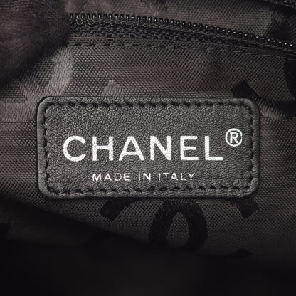 カンボンライン ミディアム ハンドバッグ トートバッグ レザー ベージュ ブラック シルバー金具 シャネル バッグ CHANEL