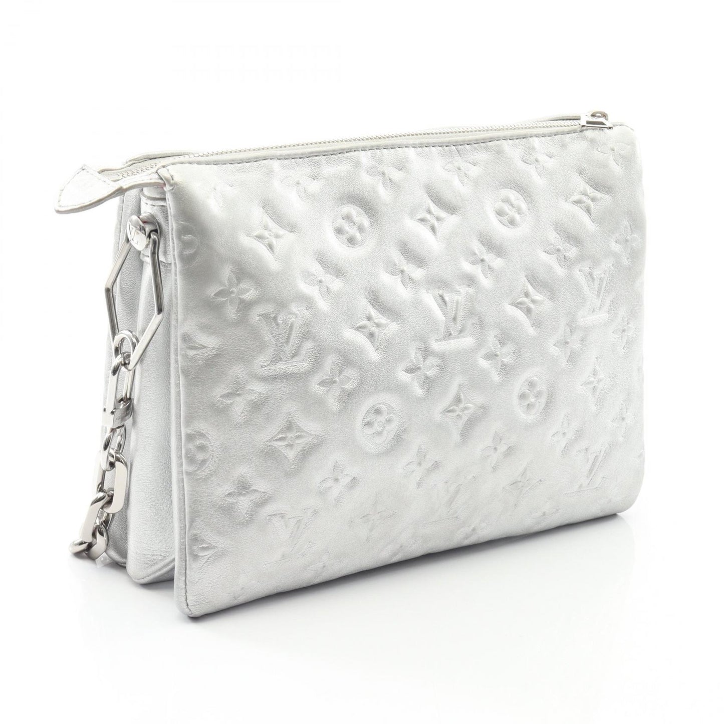 クッサンPM モノグラムエンボス チェーンショルダーバッグ レザー シルバー ルイヴィトン バッグ LOUIS VUITTON