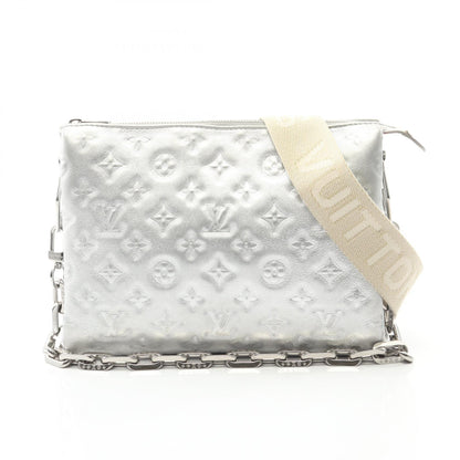 クッサンPM モノグラムエンボス チェーンショルダーバッグ レザー シルバー ルイヴィトン バッグ LOUIS VUITTON