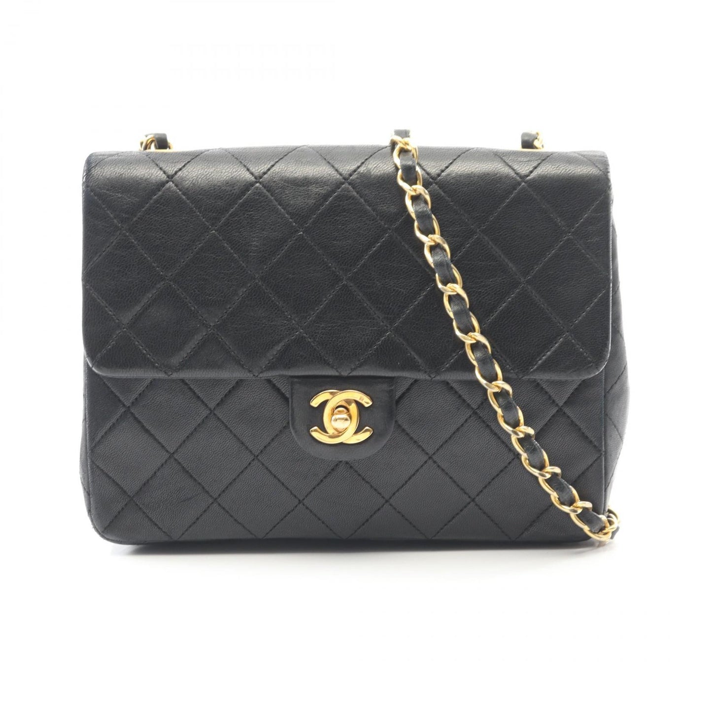 ミニマトラッセ20 チェーンショルダーバッグ ラムスキン ブラック ゴールド金具 ヴィンテージ シャネル バッグ CHANEL