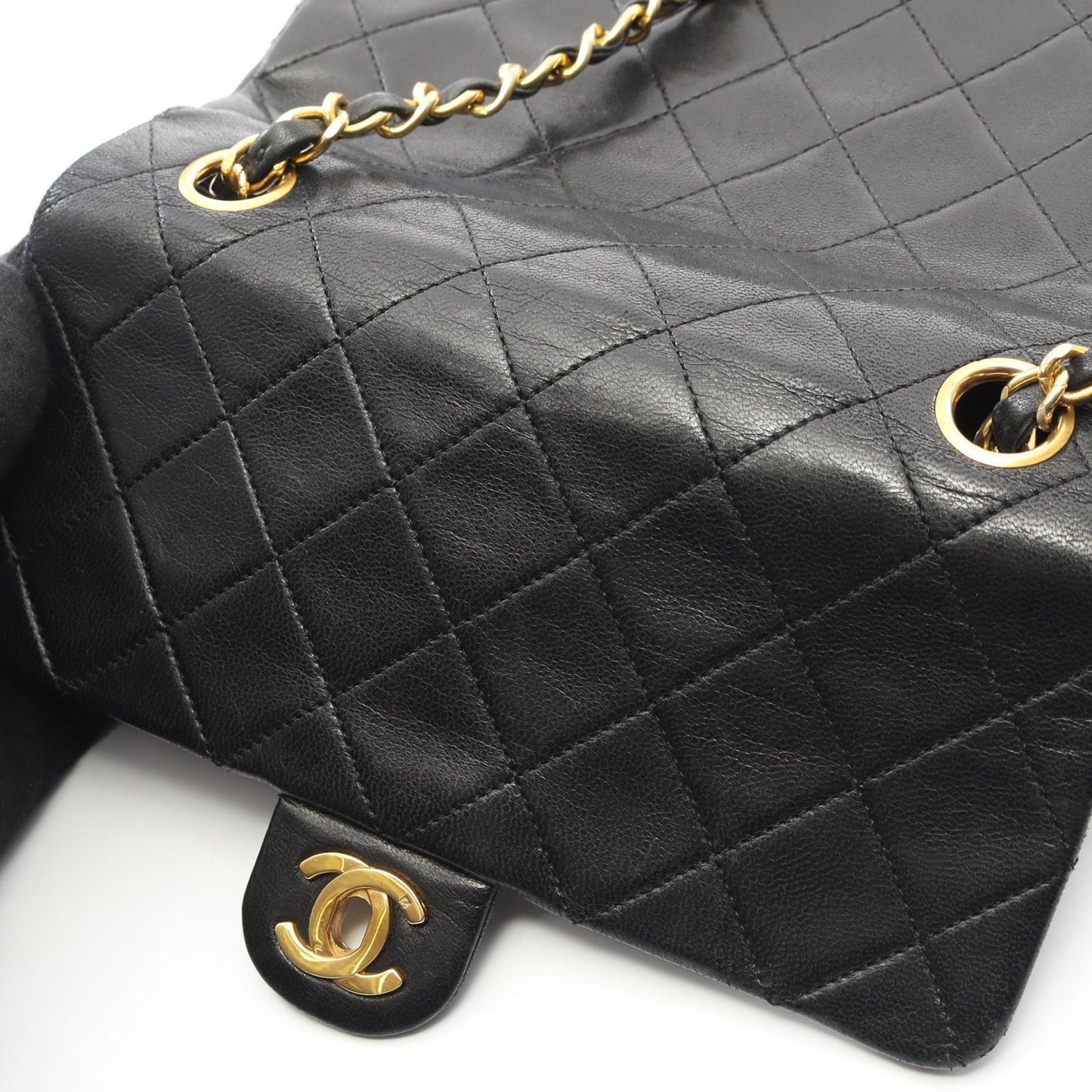 ミニマトラッセ20 チェーンショルダーバッグ ラムスキン ブラック ゴールド金具 ヴィンテージ シャネル バッグ CHANEL