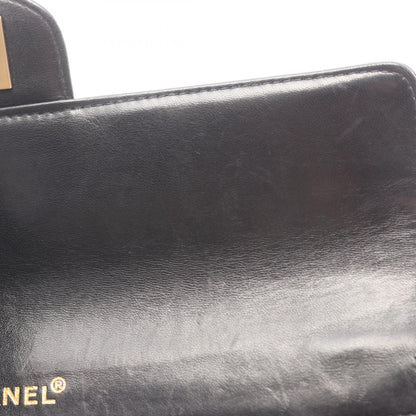 チョコバー チェーンショルダーバッグ ラムスキン ブラック ゴールド金具 シャネル バッグ CHANEL