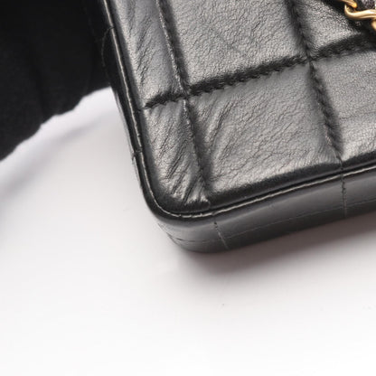 チョコバー チェーンショルダーバッグ ラムスキン ブラック ゴールド金具 シャネル バッグ CHANEL