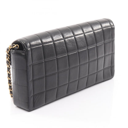 チョコバー チェーンショルダーバッグ ラムスキン ブラック ゴールド金具 シャネル バッグ CHANEL