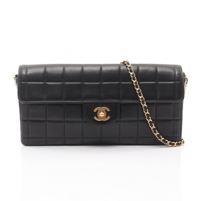チョコバー チェーンショルダーバッグ ラムスキン ブラック ゴールド金具 シャネル バッグ CHANEL
