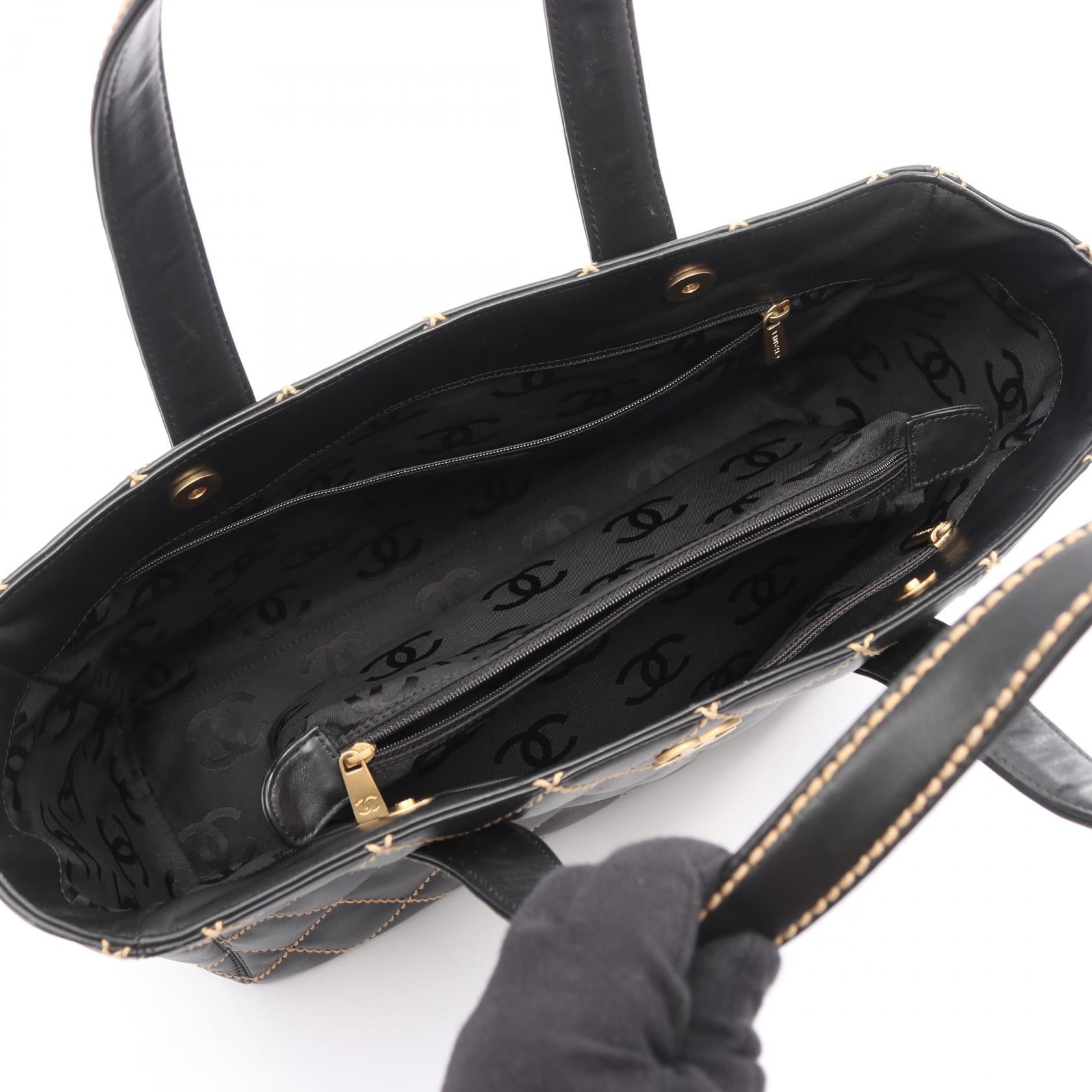 ワイルドステッチ ハンドバッグ トートバッグ レザー ブラック