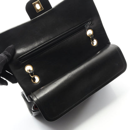 マトラッセ Wフラップ Wチェーンショルダーバッグ ラムスキン ブラック ゴールド金具 ヴィンテージ シャネル バッグ CHANEL