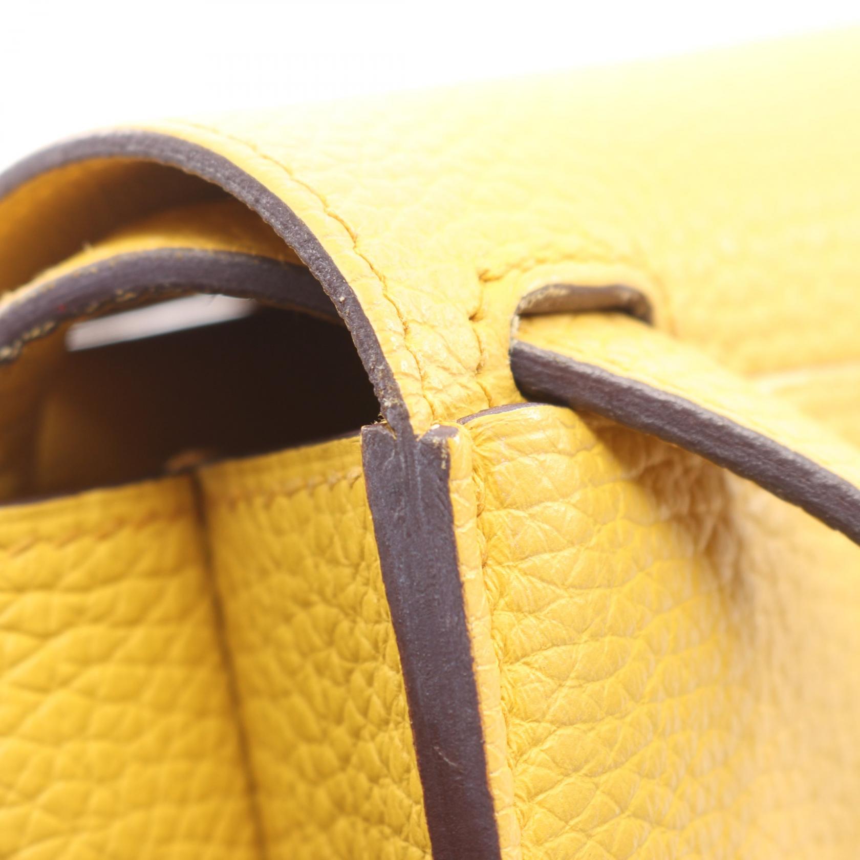 HERMES エルメス アルザン25 トリヨンクレマンス ハンドバッグ ショルダーバッグ シルバー金具 イエロー U刻印 アルザン25 サン ハンドバッグ トリヨンクレマンス イエロー シルバー