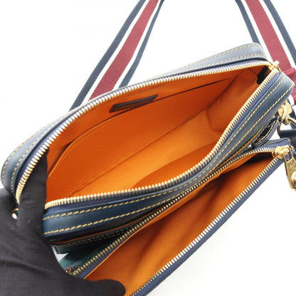 トリオ メッセンジャー モノグラムヘリテージ ショルダーバッグ PVC レザー ネイビー グリーン ルイヴィトン バッグ LOUIS VUITTON