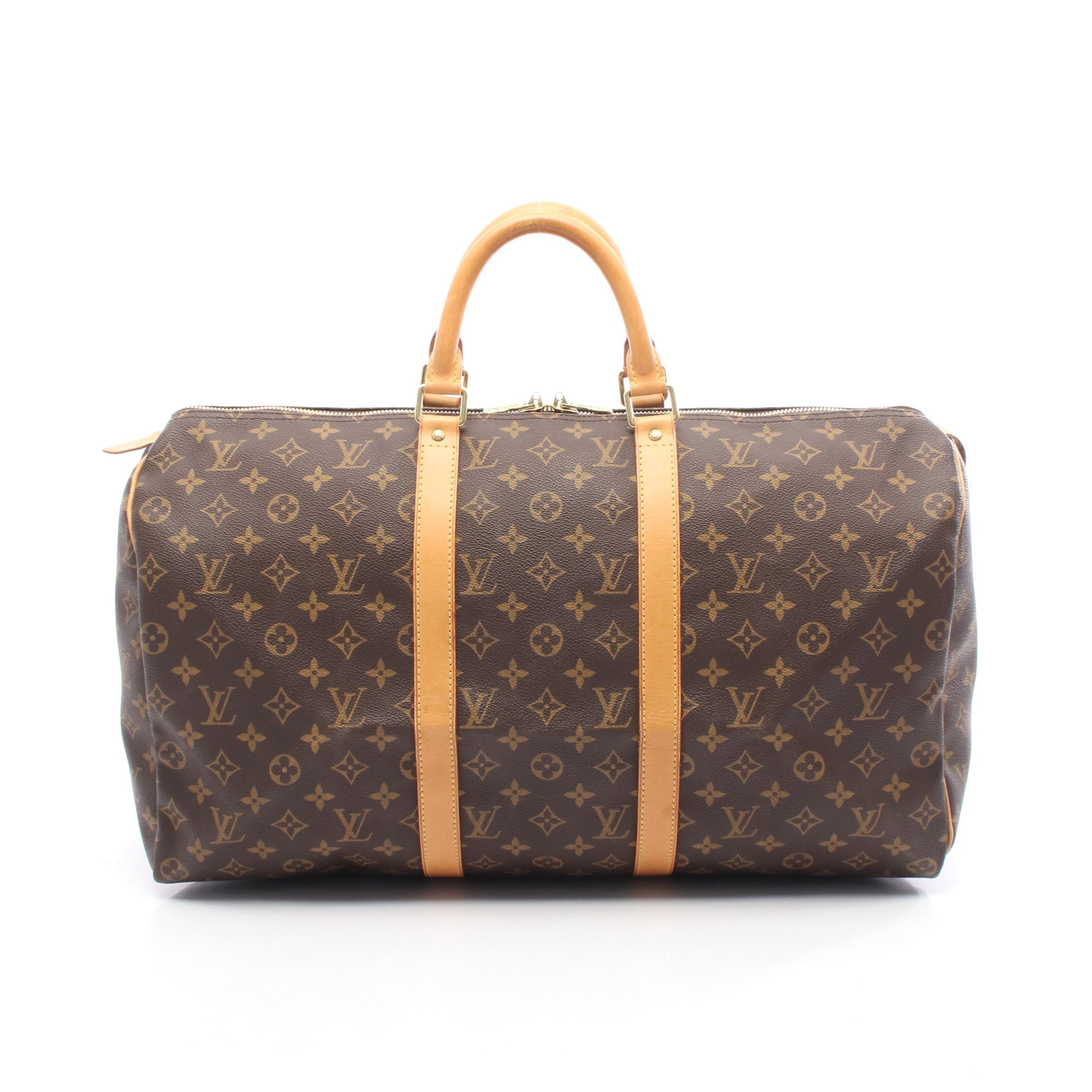 【LOUIS VUITTON】キーポル50 モノグラム　ボストンバッグ　PVC キーポル50 モノグラム ボストンバッグ PVC レザー ブラウン ルイ