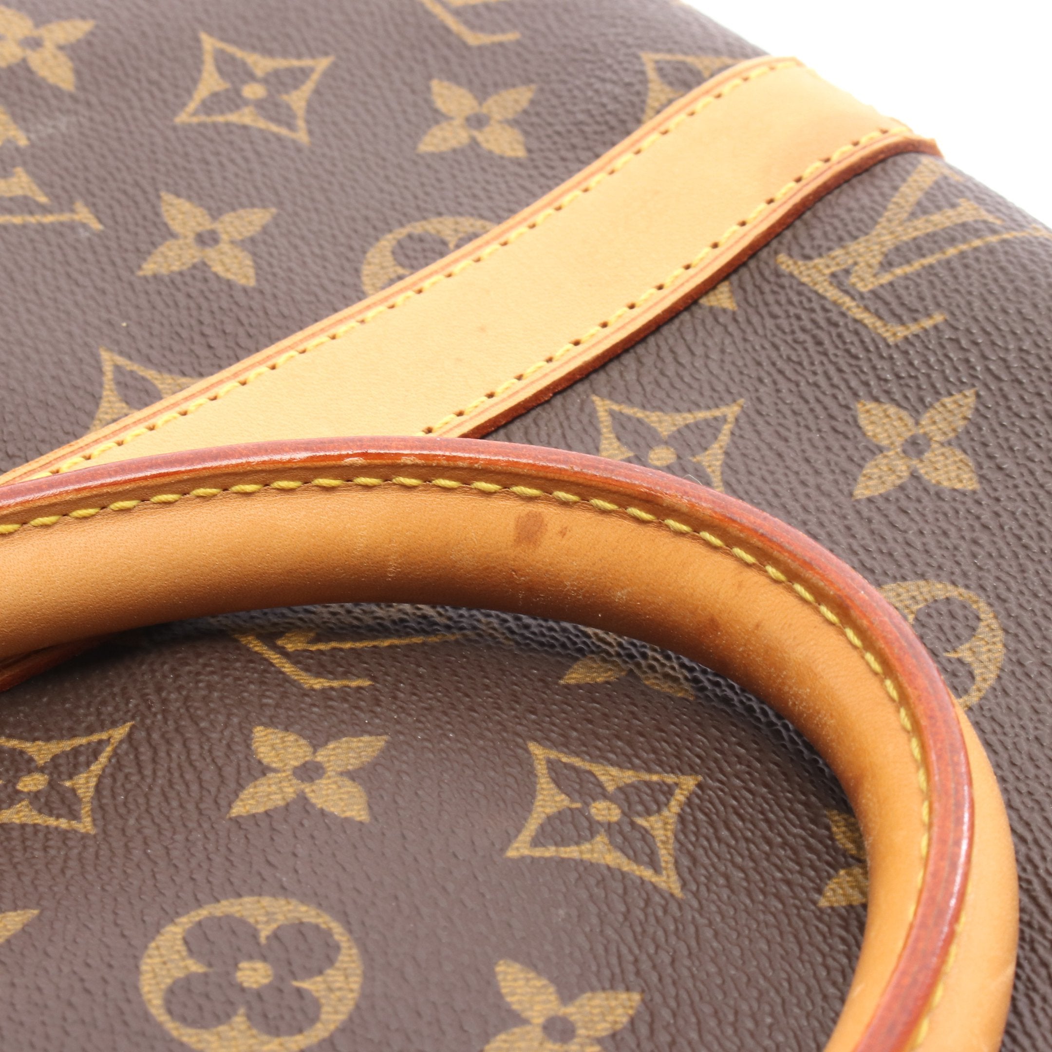 キーポル50 モノグラム ボストンバッグ PVC レザー ブラウン ルイ