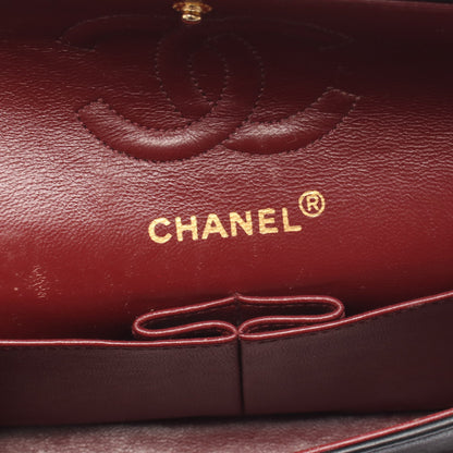 マトラッセ Wフラップ Wチェーンショルダーバッグ ラムスキン ブラック ゴールド金具 シャネル バッグ CHANEL