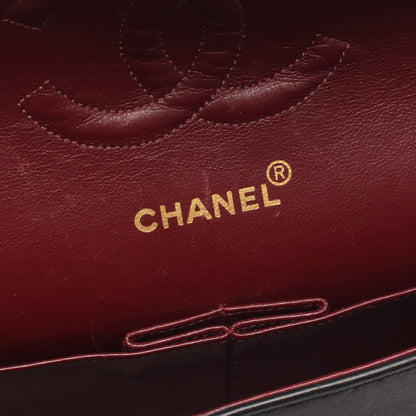 マトラッセ Wフラップ Wチェーンショルダーバッグ ラムスキン ブラック ゴールド金具 シャネル バッグ CHANEL