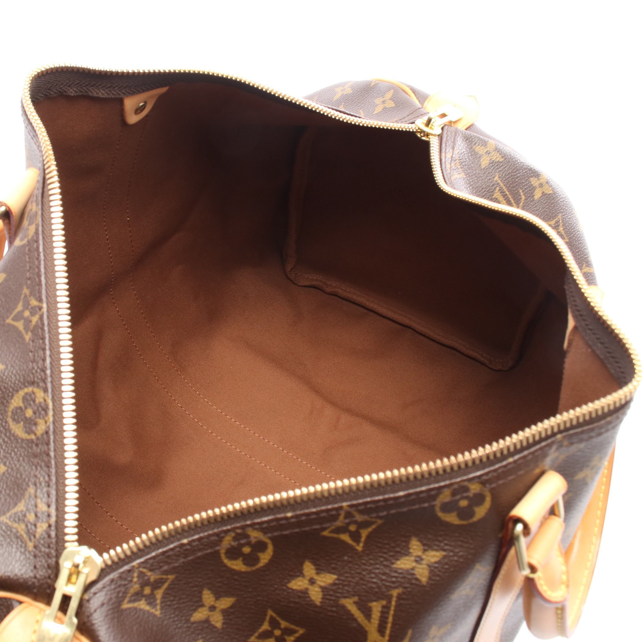 キーポル45 モノグラム ボストンバッグ PVC レザー ブラウン ルイ