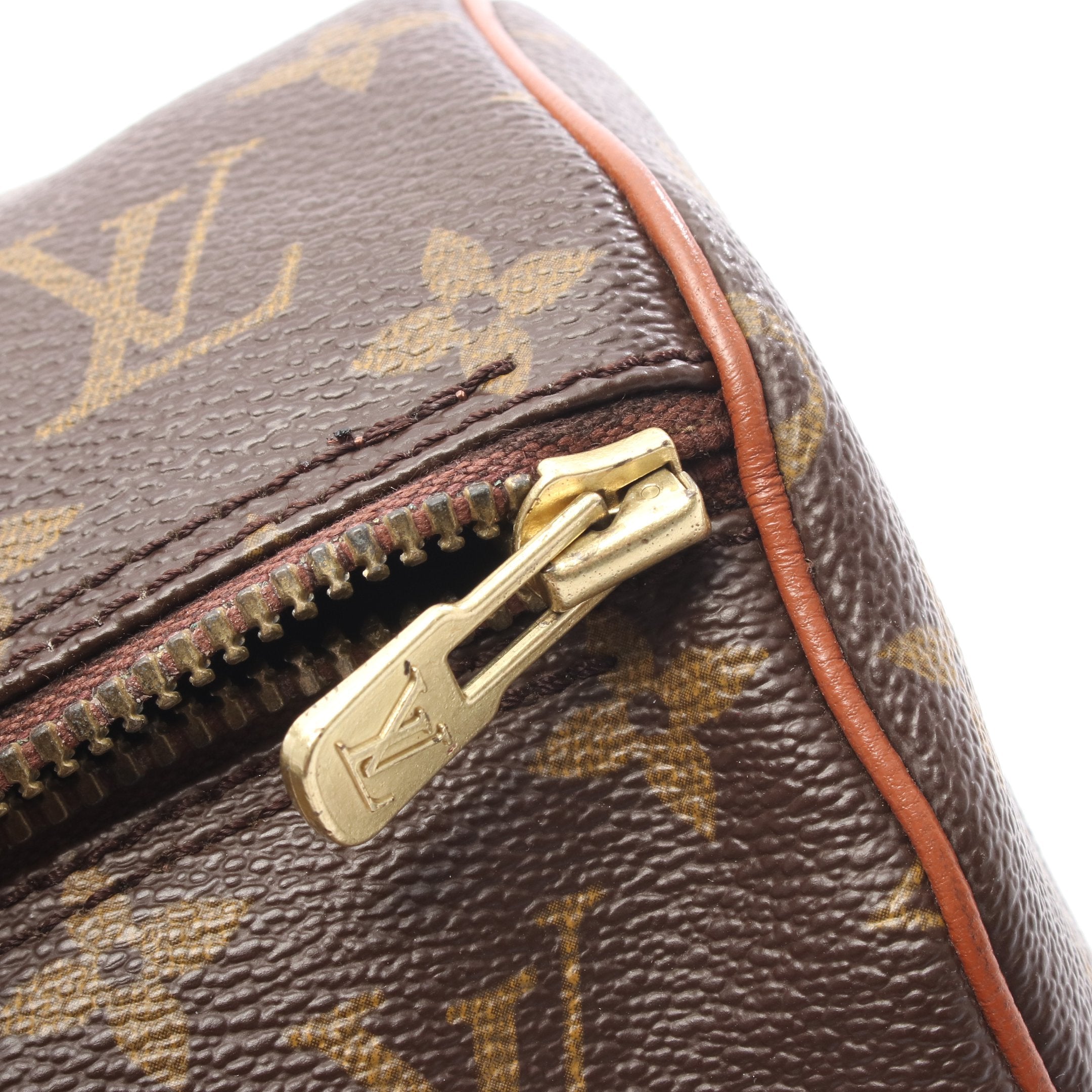 パピヨン30 モノグラム 旧型 ハンドバッグ PVC レザー ブラウン ルイ