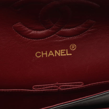 マトラッセ Wフラップ Wチェーンショルダーバッグ ラムスキン ブラック ゴールド金具 シャネル バッグ CHANEL