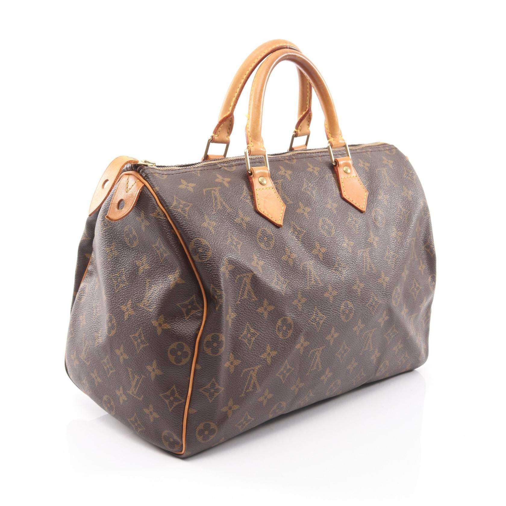 スピーディ35 モノグラム ハンドバッグ PVC レザー ブラウン ルイ