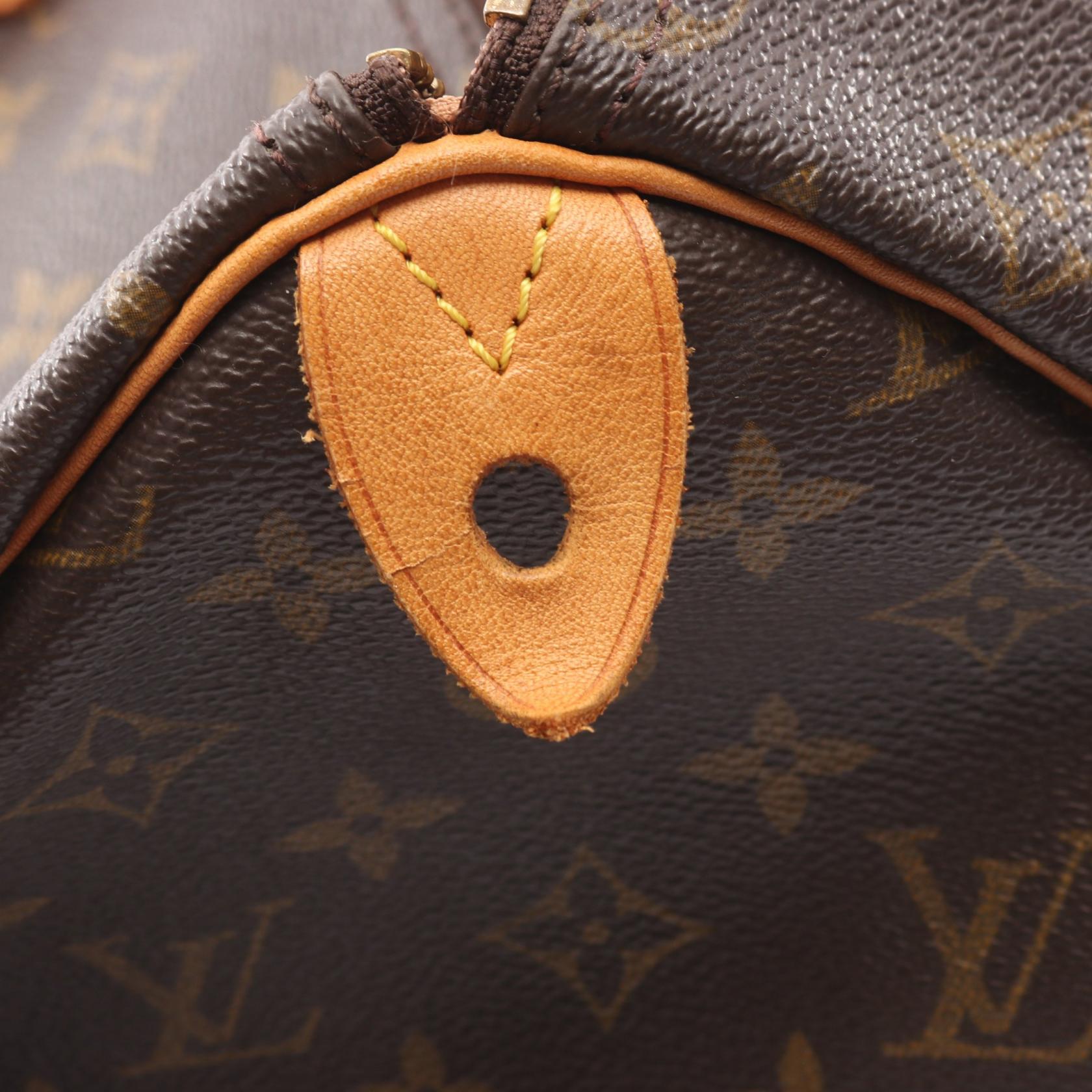 スピーディ35 モノグラム ハンドバッグ PVC レザー ブラウン ルイ