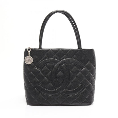 復刻トート ハンドバッグ トートバッグ キャビアスキン ブラック シルバー金具 シャネル バッグ CHANEL