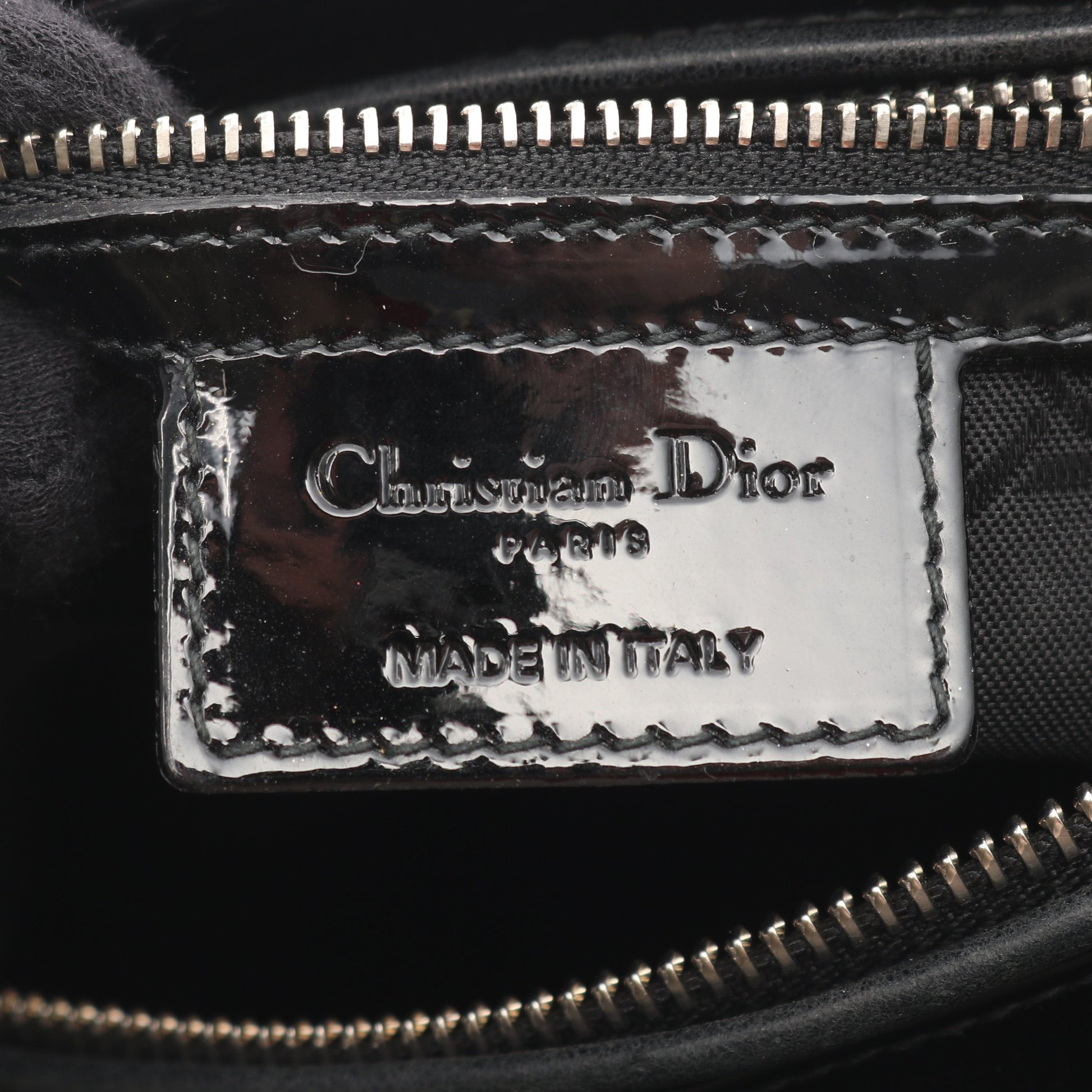 レディディオール ラージ カナージュ ハンドバッグ エナメルレザー ブラック 2WAY クリスチャンディオール バッグ Christian Dior