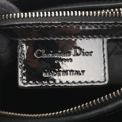 レディディオール ラージ カナージュ ハンドバッグ エナメルレザー ブラック 2WAY クリスチャンディオール バッグ Christian Dior
