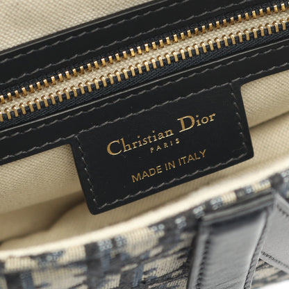サドルバッグ オブリークジャカード ハンドバッグ キャンバス レザー ネイビー アイボリー 2WAY クリスチャンディオール バッグ Christian Dior