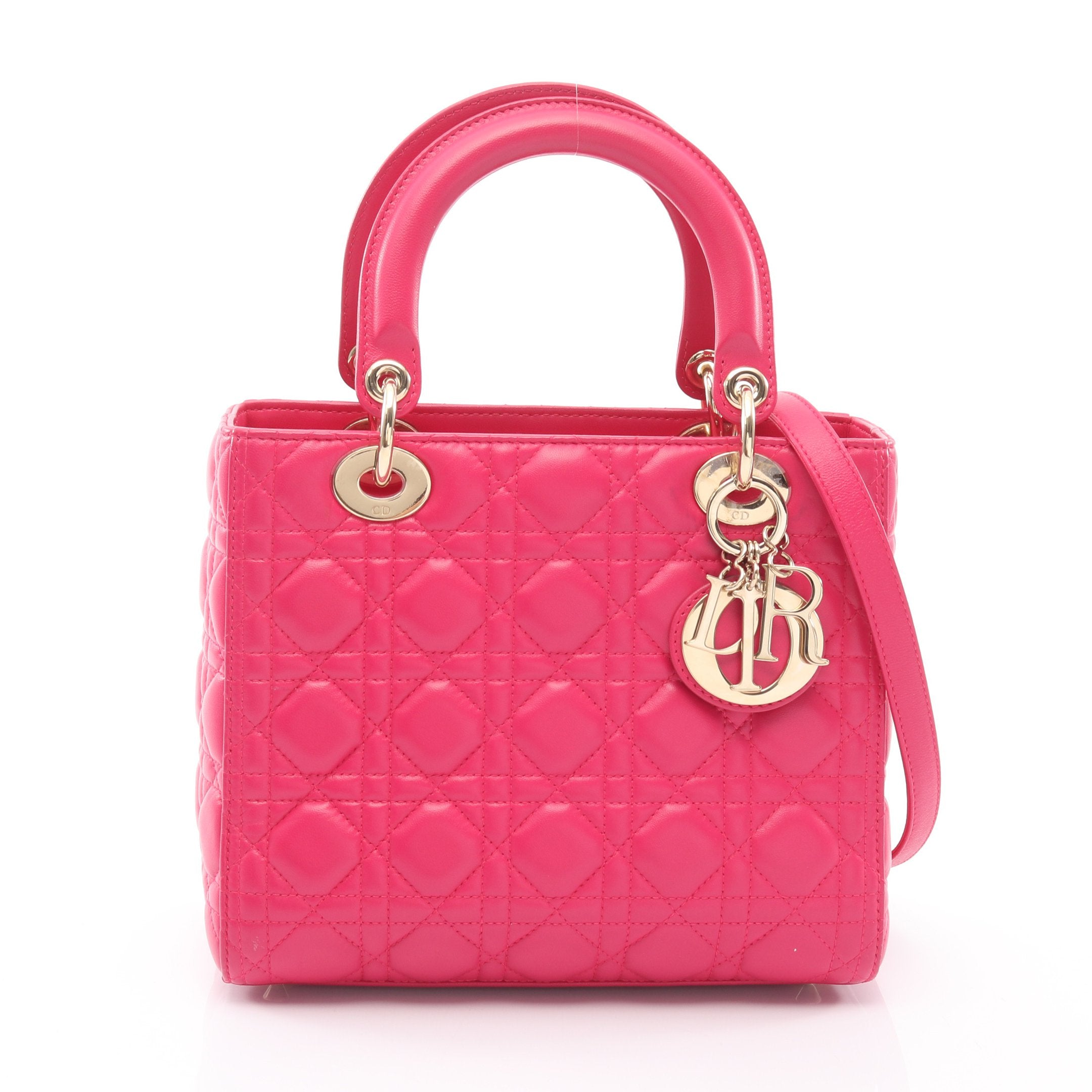 ディオール Dior LADY DIOR レディディオール カナージュ ハンドバッグ バッグ レザー レディース ピンク系 【中古】 LADY DIOR レディディオール カナージュ ハンドバッグ レザー ピンク