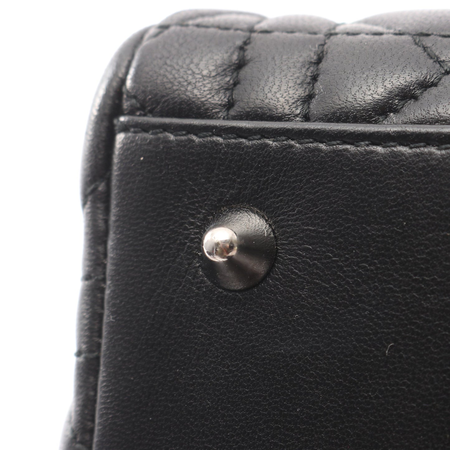 LADY DIOR レディディオール カナージュ ハンドバッグ レザー ブラック 2WAY クリスチャンディオール バッグ Christian Dior