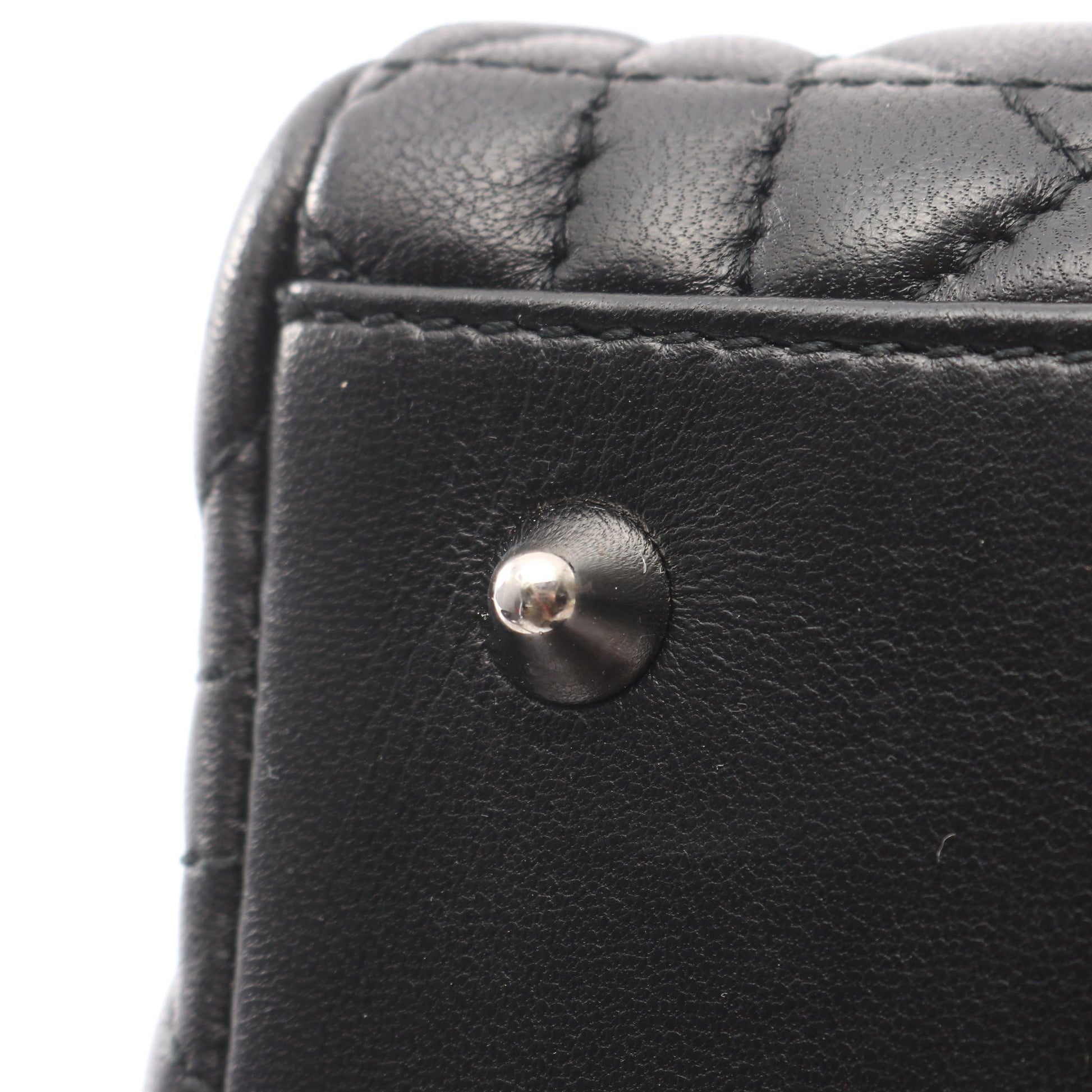 LADY DIOR レディディオール カナージュ ハンドバッグ レザー ブラック 2WAY クリスチャンディオール バッグ Christian Dior