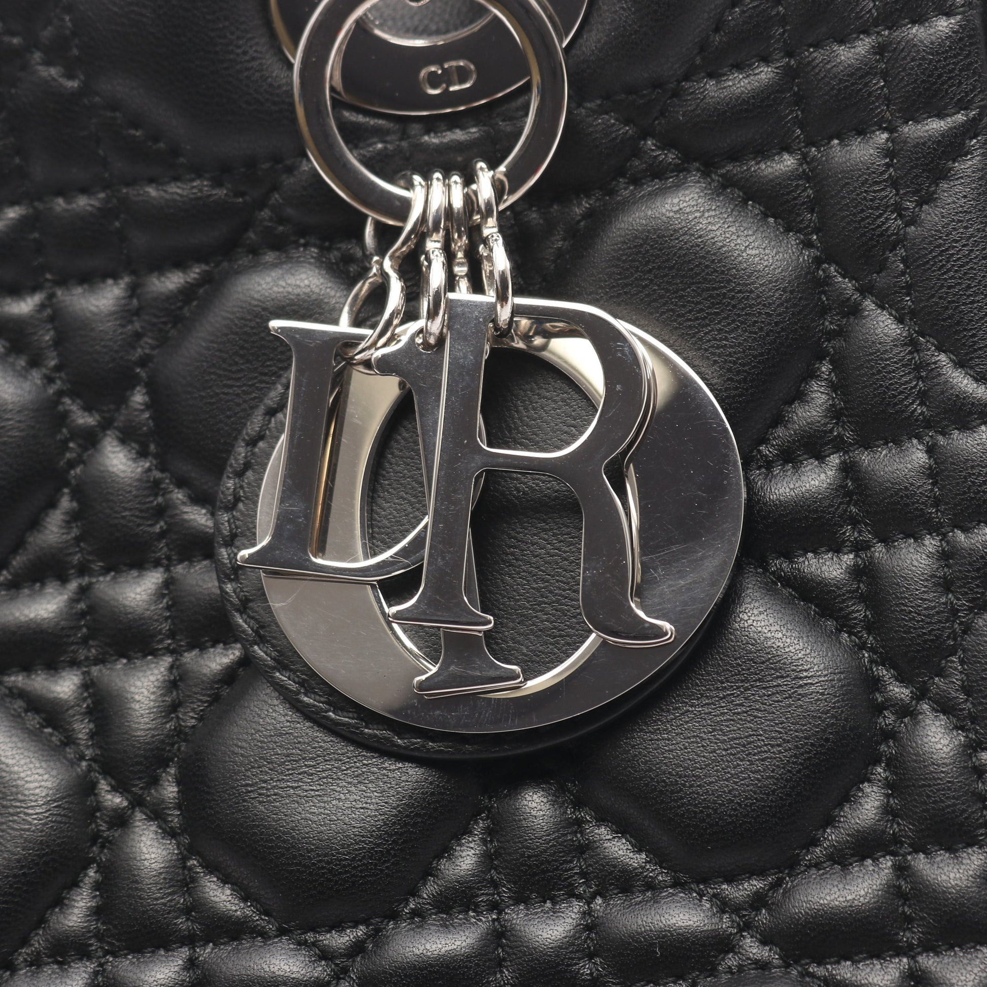 LADY DIOR レディディオール カナージュ ハンドバッグ レザー ブラック 2WAY クリスチャンディオール バッグ Christian Dior