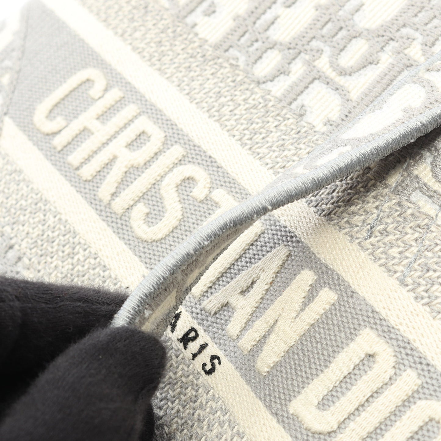 サドルバッグ オブリークジャカード ハンドバッグ キャンバス グレー アイボリー 2WAY クリスチャンディオール バッグ Christian Dior