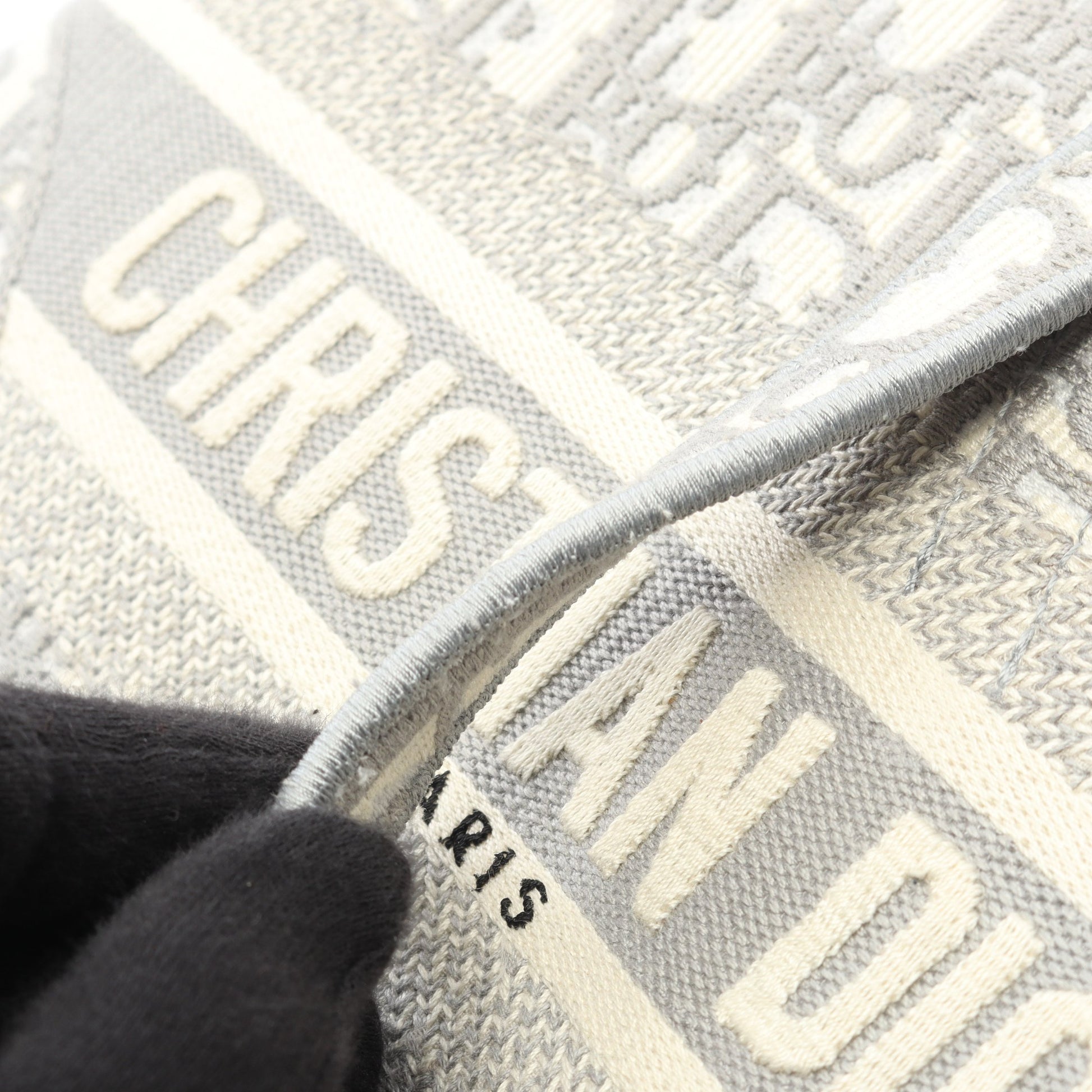 サドルバッグ オブリークジャカード ハンドバッグ キャンバス グレー アイボリー 2WAY クリスチャンディオール バッグ Christian Dior