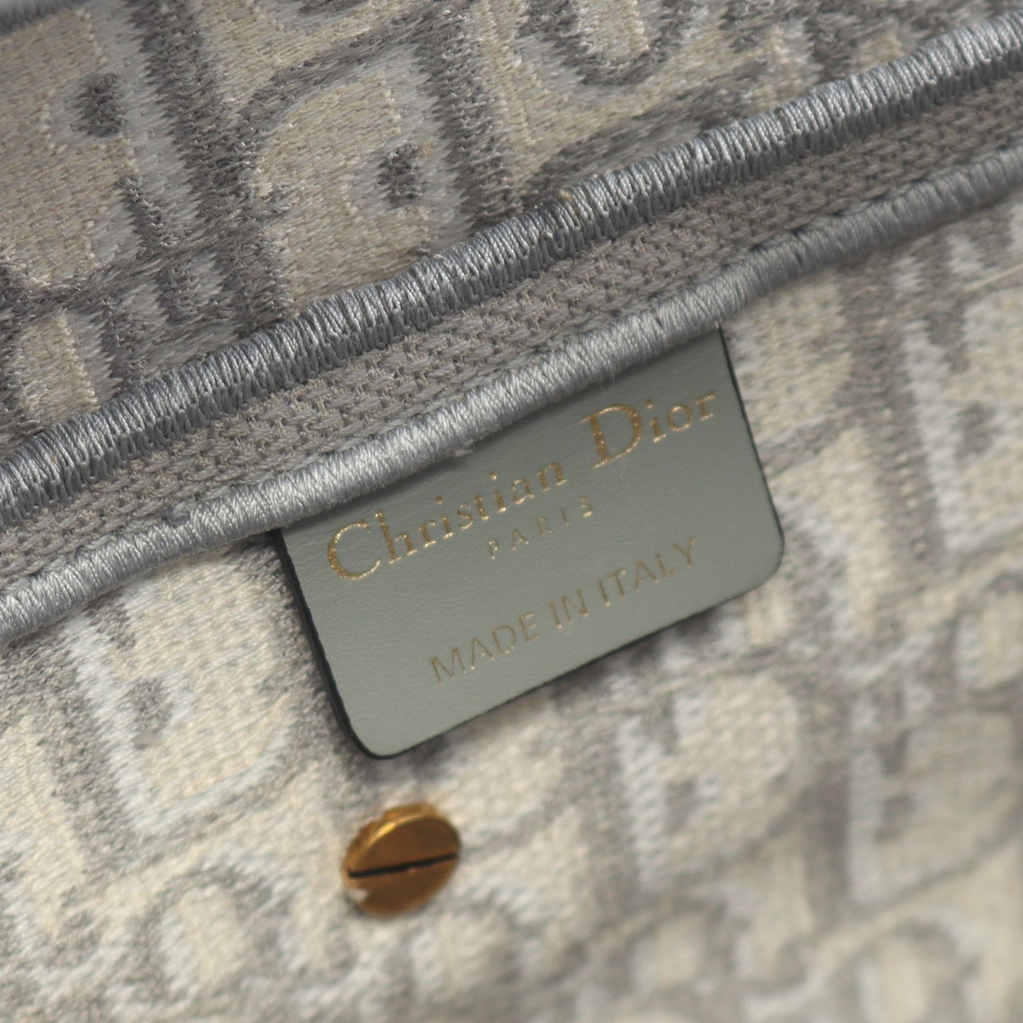 サドルバッグ オブリークジャカード ハンドバッグ キャンバス グレー アイボリー 2WAY クリスチャンディオール バッグ Christian Dior