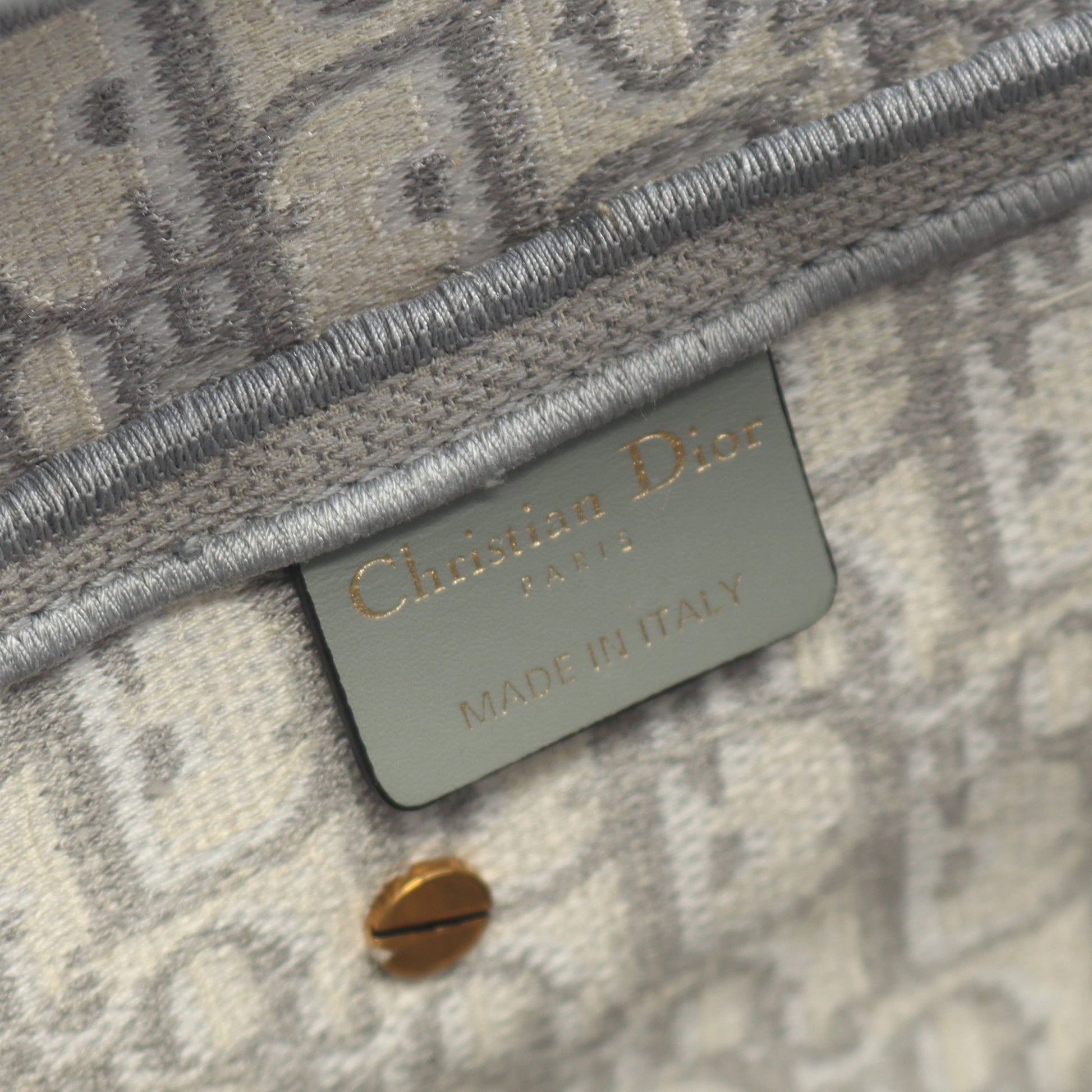 サドルバッグ オブリークジャカード ハンドバッグ キャンバス グレー アイボリー 2WAY クリスチャンディオール バッグ Christian Dior