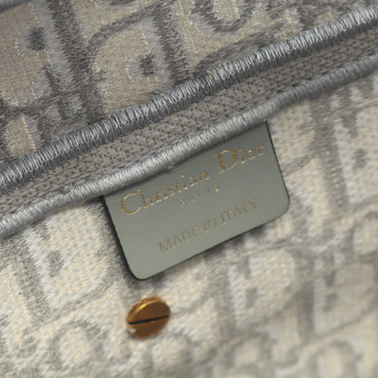 サドルバッグ オブリークジャカード ハンドバッグ キャンバス グレー アイボリー 2WAY クリスチャンディオール バッグ Christian Dior