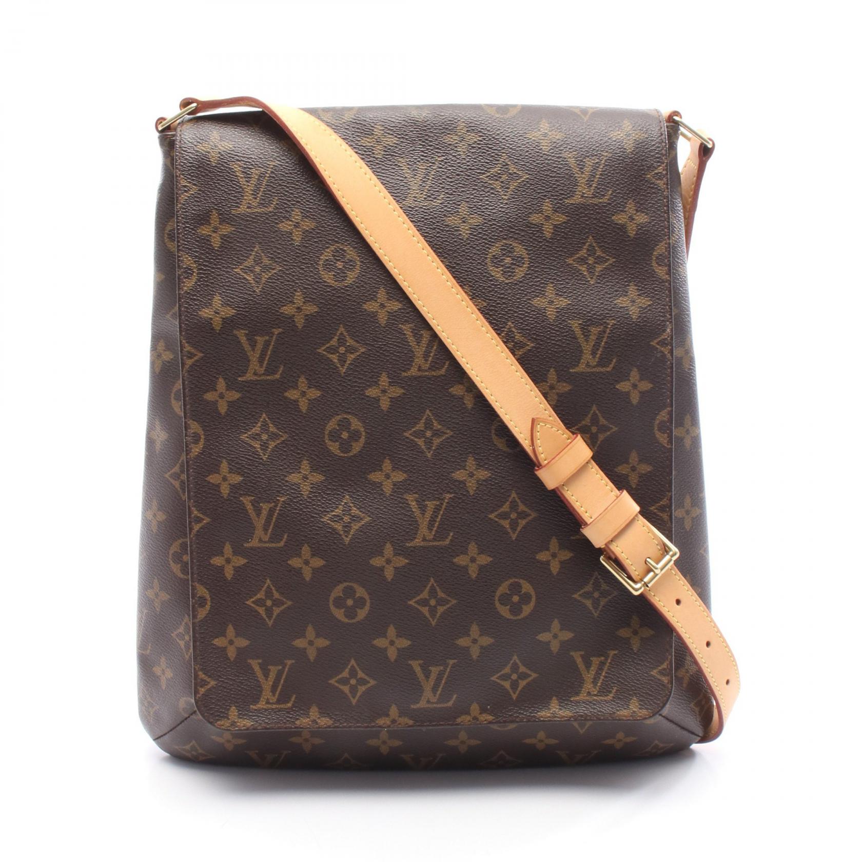 ミュゼット モノグラム ショルダーバッグ PVC レザー ブラウン ルイヴィトン バッグ LOUIS VUITTON