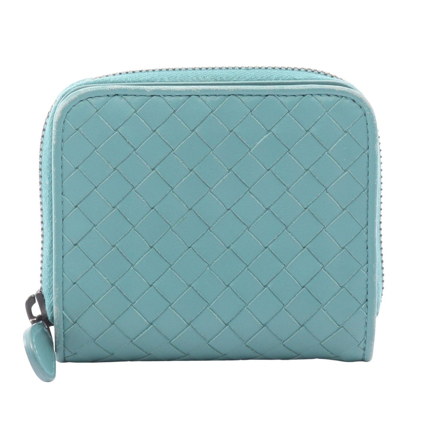 イントレチャート 二つ折り財布 レザー ブルーグリーン ボッテガヴェネタ 財布・小物 BOTTEGA VENETA