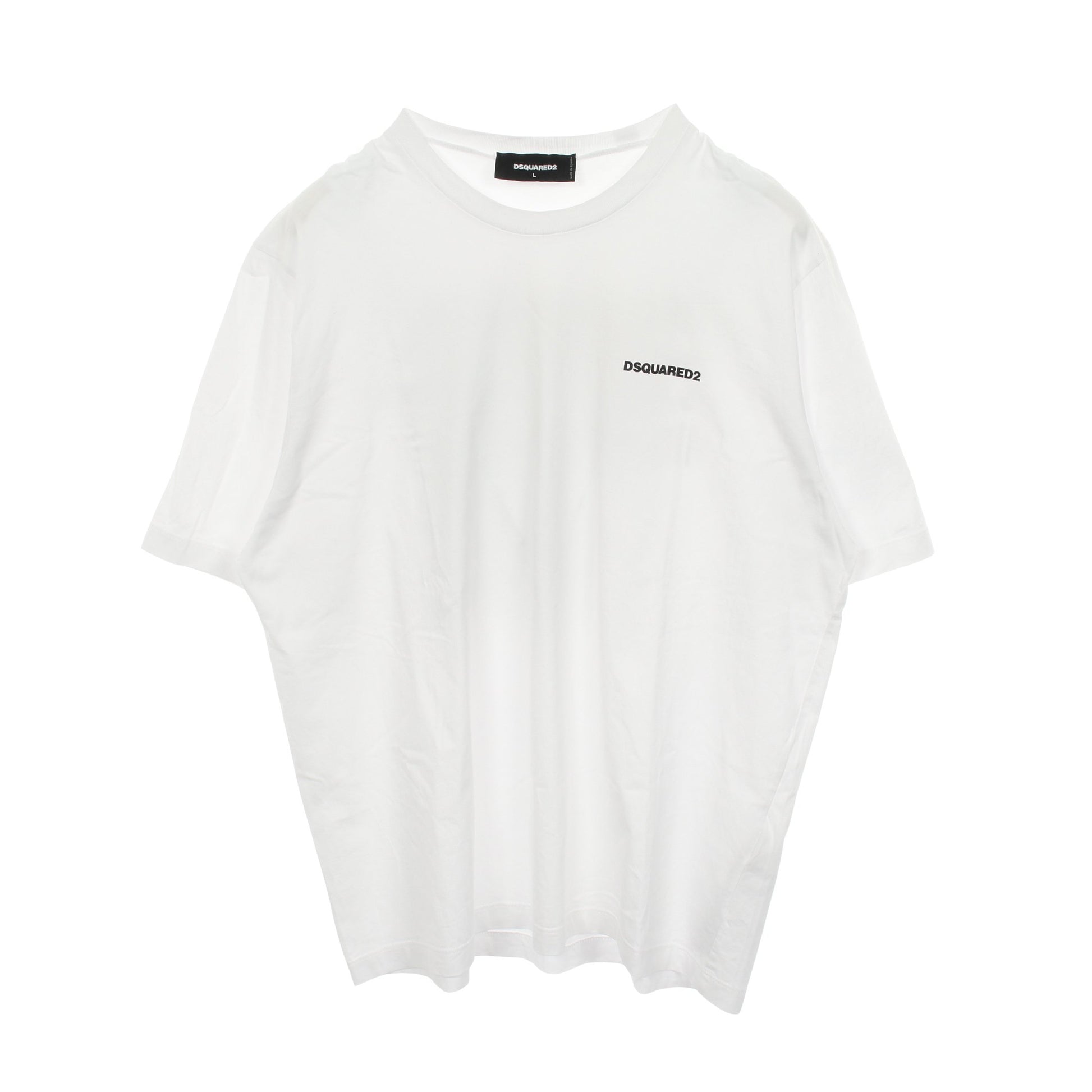 ロゴプリント 半袖Tシャツ クルーネック コットン ホワイト ブラック ディースクエアード トップス DSQUARED2