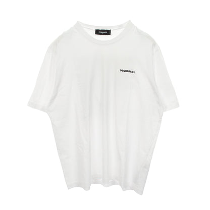 ロゴプリント 半袖Tシャツ クルーネック コットン ホワイト ブラック ディースクエアード トップス DSQUARED2