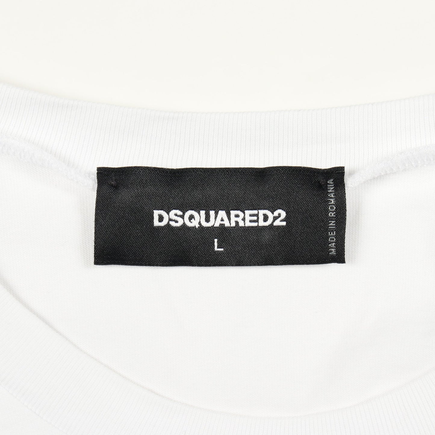 ロゴプリント 半袖Tシャツ クルーネック コットン ホワイト ブラック ディースクエアード トップス DSQUARED2