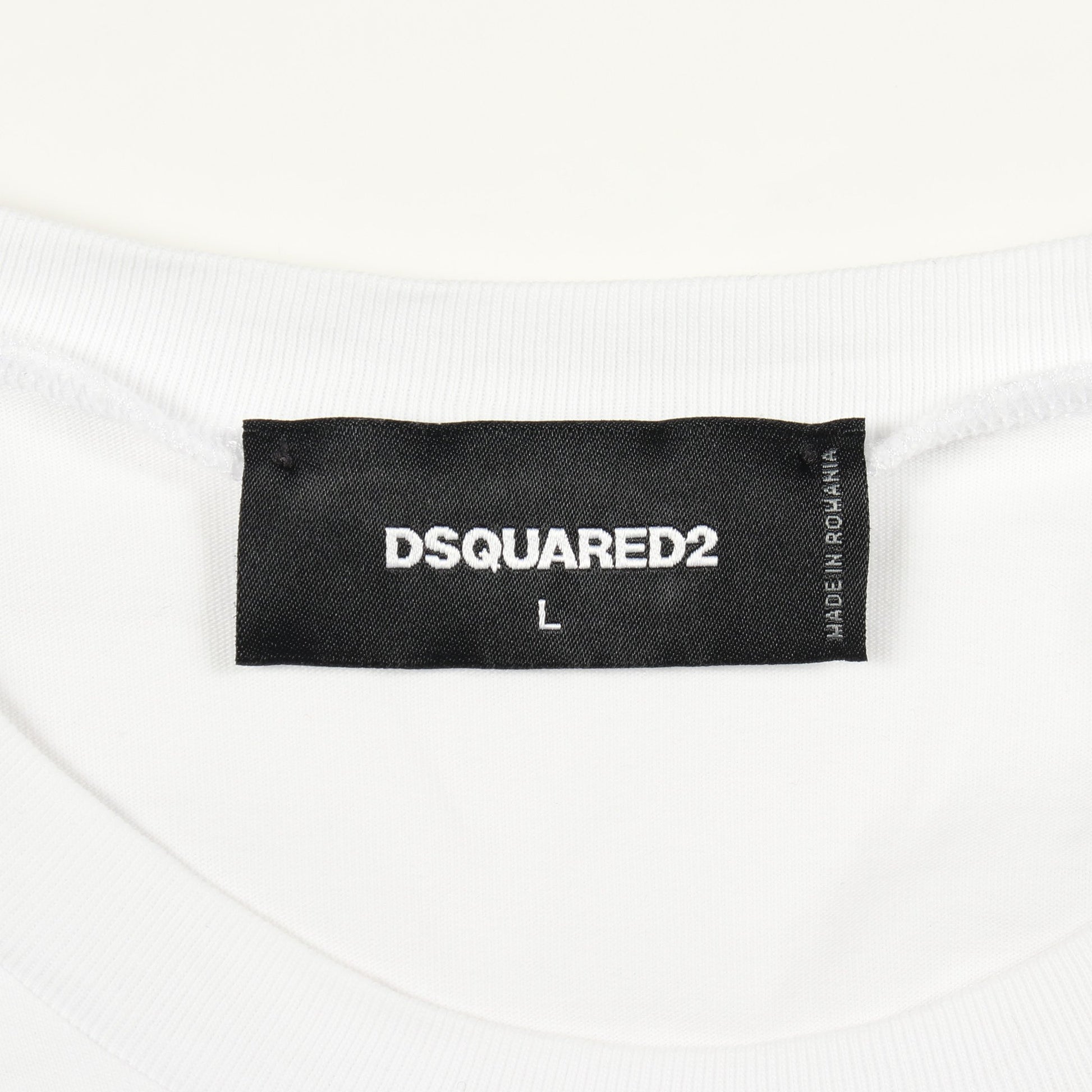 ロゴプリント 半袖Tシャツ クルーネック コットン ホワイト ブラック ディースクエアード トップス DSQUARED2