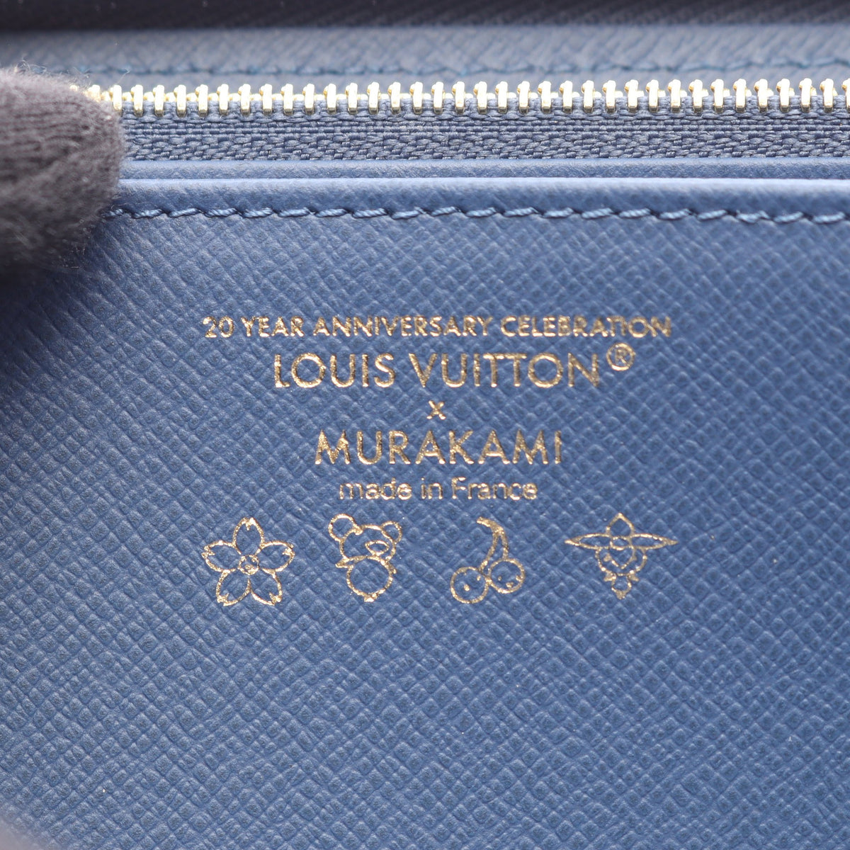 LOUIS VUITTON × 村上隆 ジッピーウォレット モノグラムチェリーデニム ラウンドファスナー長財布 デニム ブルー ルイヴィトン 財布・小物 LOUIS VUITTON