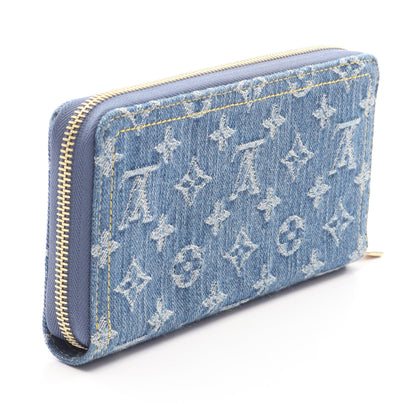 LOUIS VUITTON × 村上隆 ジッピーウォレット モノグラムチェリーデニム ラウンドファスナー長財布 デニム ブルー ルイヴィトン 財布・小物 LOUIS VUITTON