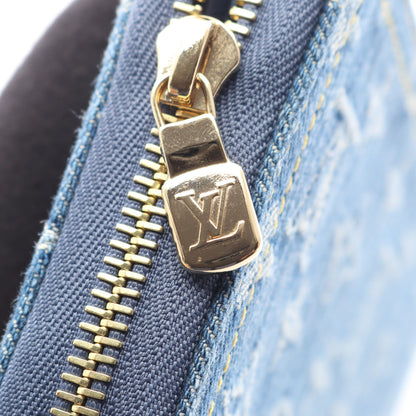 LOUIS VUITTON × 村上隆 ジッピーウォレット モノグラムチェリーデニム ラウンドファスナー長財布 デニム ブルー ルイヴィトン 財布・小物 LOUIS VUITTON