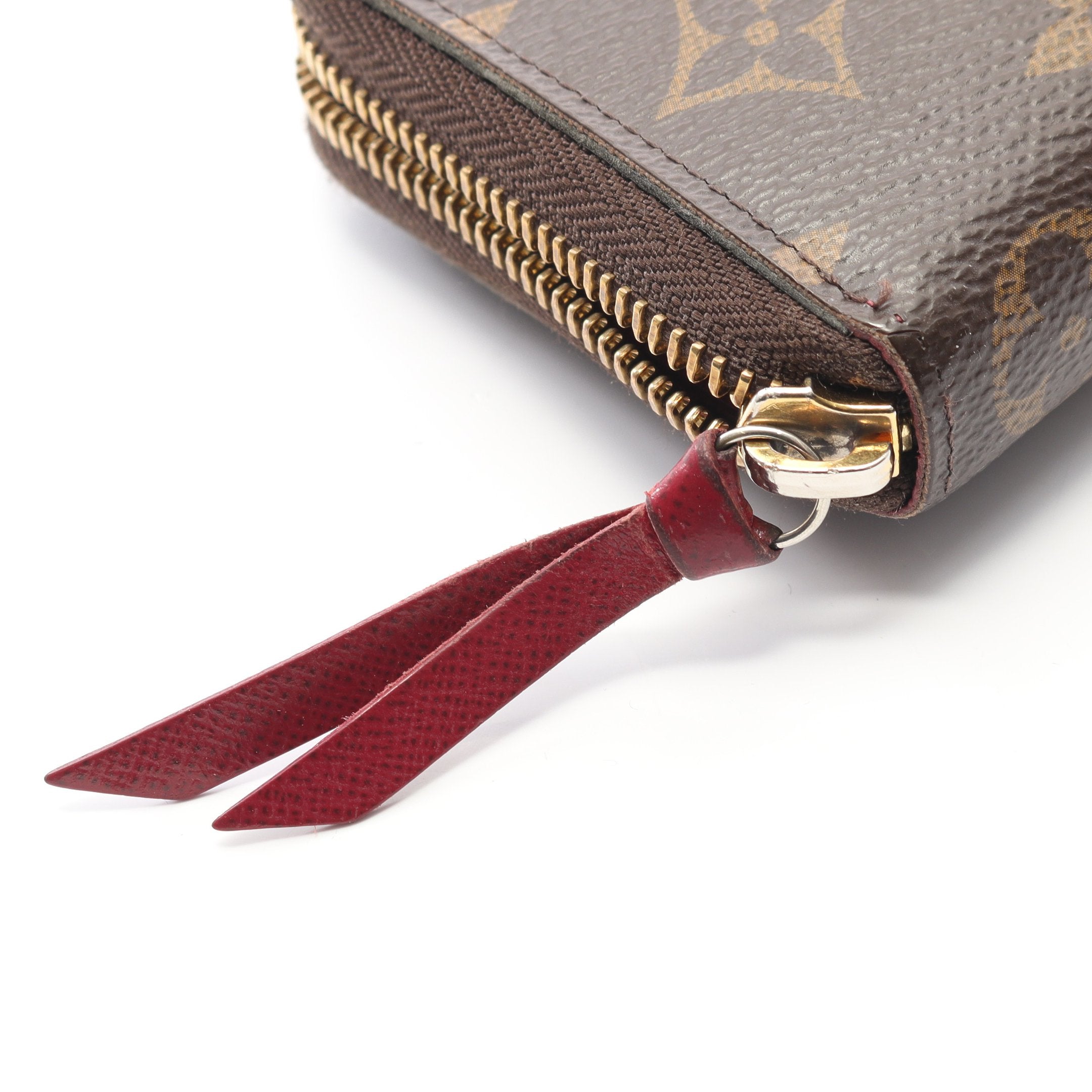 ポルトフォイユ クレマンス モノグラム フューシャ ラウンドファスナー