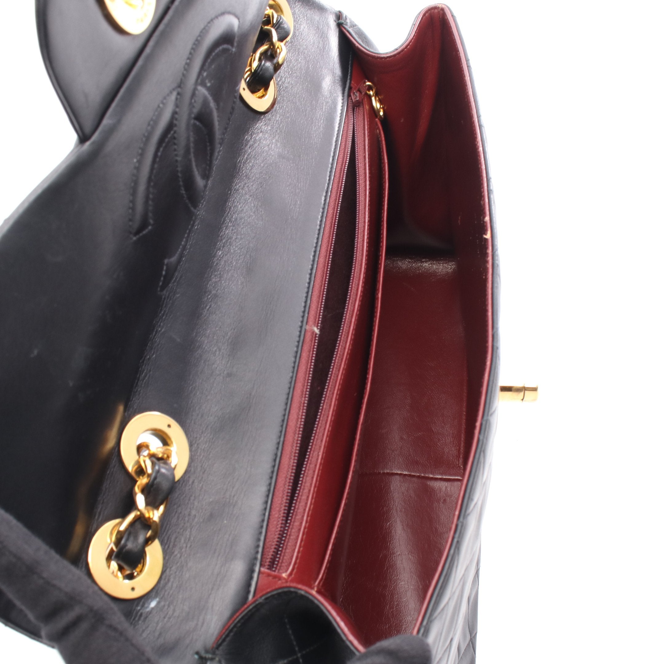 デカマトラッセ34 シングルフラップ Wチェーンショルダーバッグ