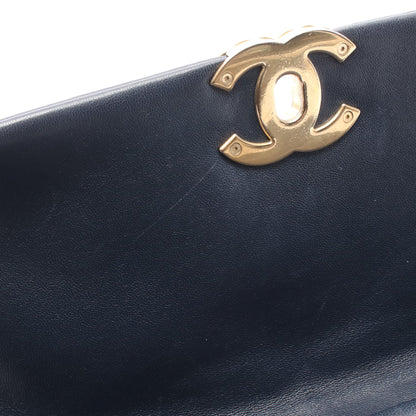 19 ディズヌフ マトラッセ チェーンショルダーバッグ レザー ネイビー コンビ金具 シャネル バッグ CHANEL