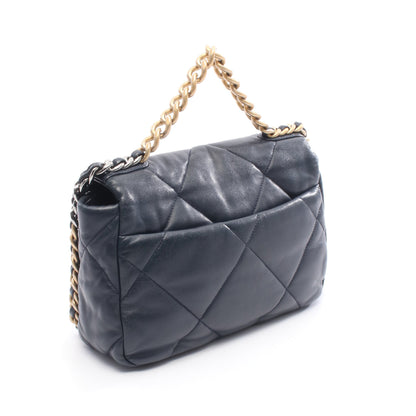 19 ディズヌフ マトラッセ チェーンショルダーバッグ レザー ネイビー コンビ金具 シャネル バッグ CHANEL