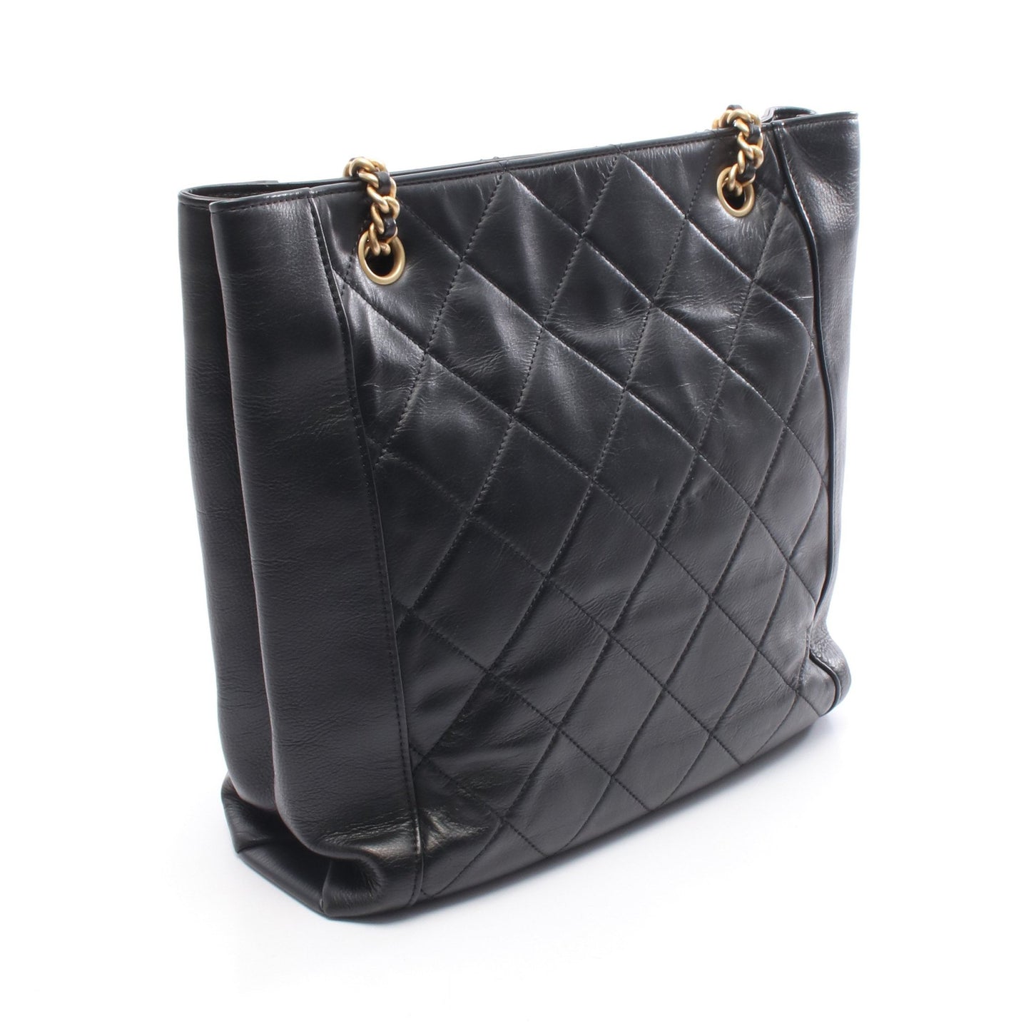 マトラッセ チェーンショルダーバッグ レザー ブラック ゴールド金具 シャネル バッグ CHANEL
