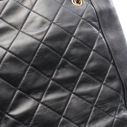 マトラッセ チェーンショルダーバッグ レザー ブラック ゴールド金具 シャネル バッグ CHANEL